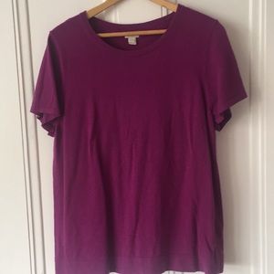 Pink J Crew short sleeve sweater size XL